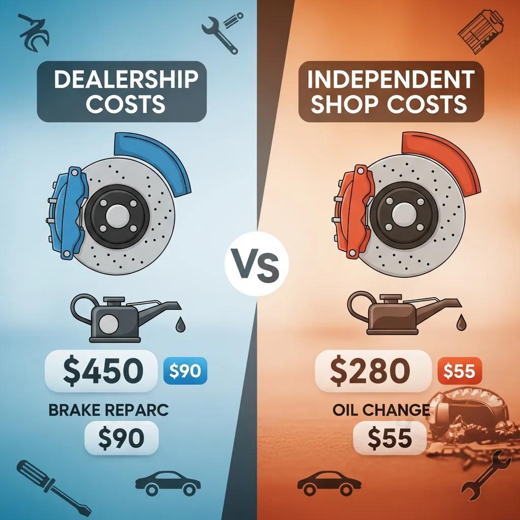 Comparison of average auto repair costs in Philadelphia, highlighting different services and pricing structures